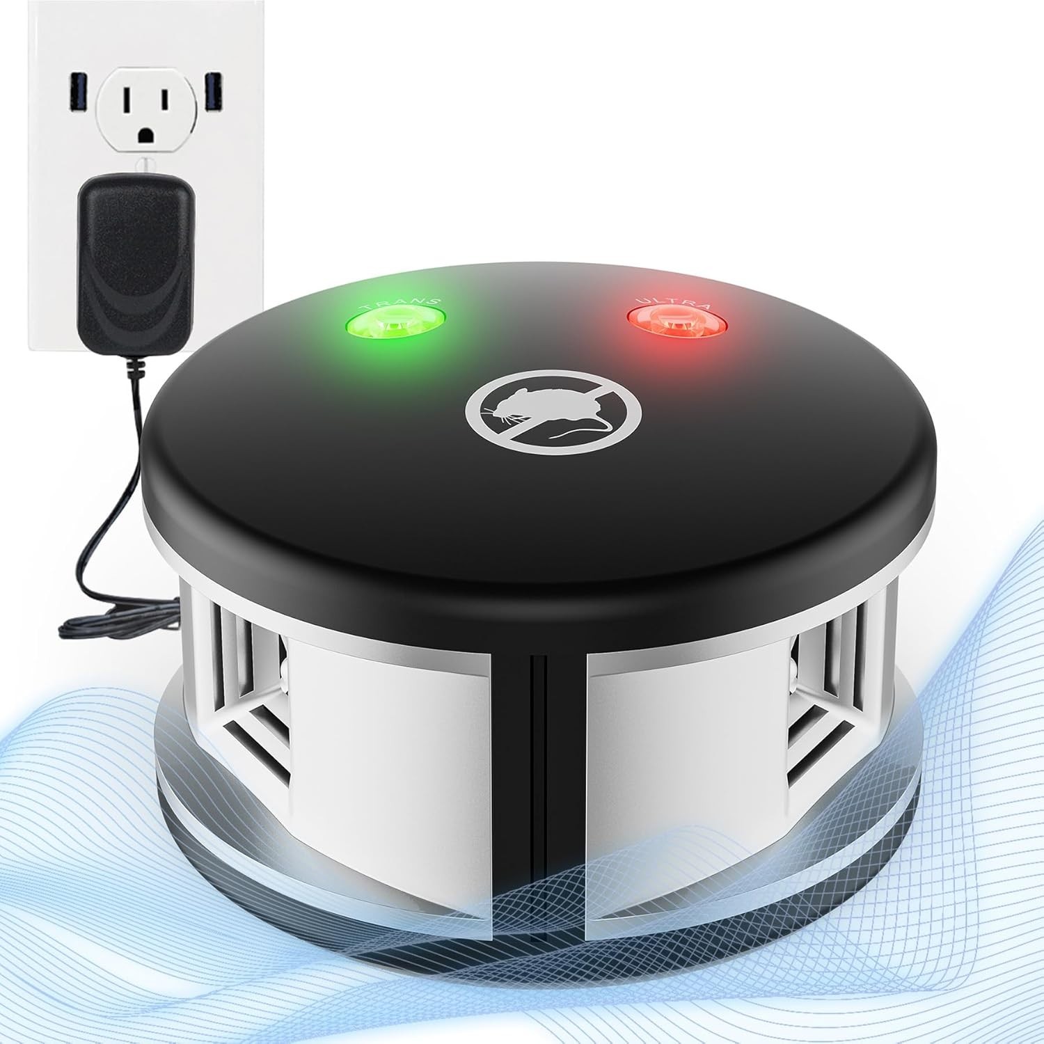 Ultrasonic Rodent Repellent Plug-in, 360° Mice & Squirrel Deterrent, high-impact