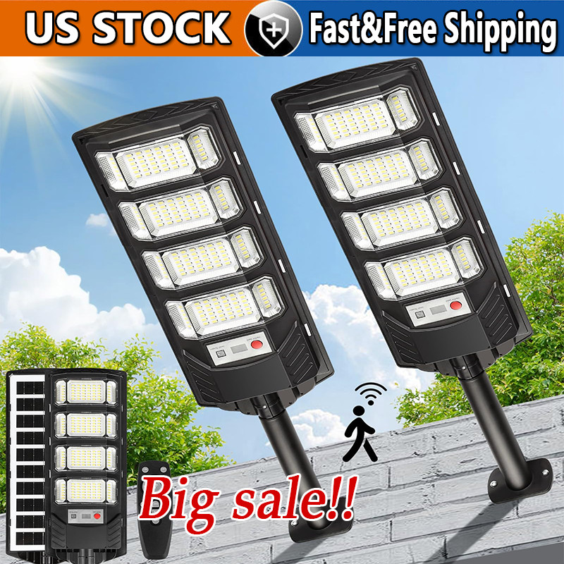 1-5PCS 12000LM Solar Street Lights Outdoor with Motion Sensor, Remote Control