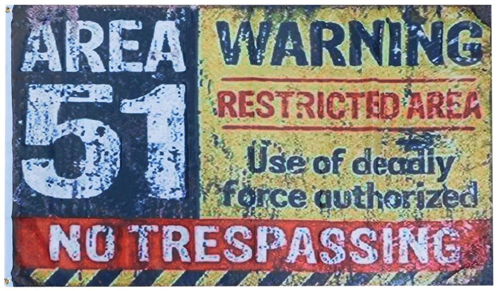 3×5 Area 51 Warning Restricted Area No Trespass 100D 3’x5′ Woven Poly Nylon Flag