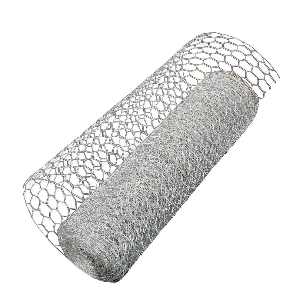 24In×100FT Chicken Wire Fencing Mesh Metal Floral Wire Fence Roll 1″ Hole Sliver