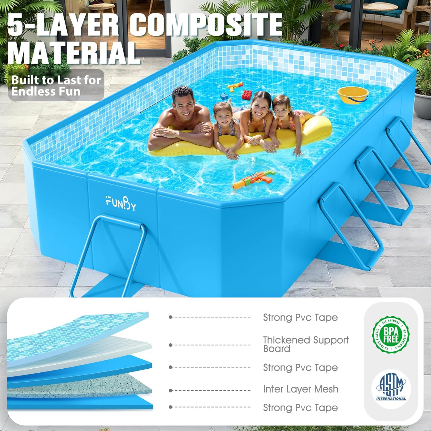 Large Foldable Pool, Foldable Swimming Pool, Large Foldable Pool for Adults, Non