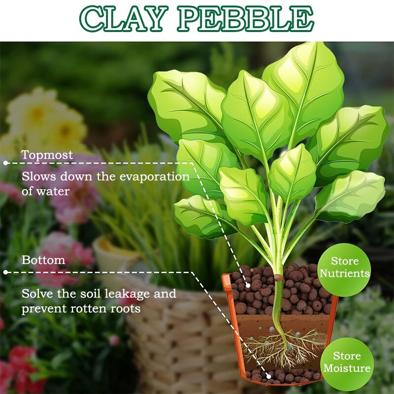 Clay Pebbles for Plants – Pebbles for Indoor Plants Natural Clay