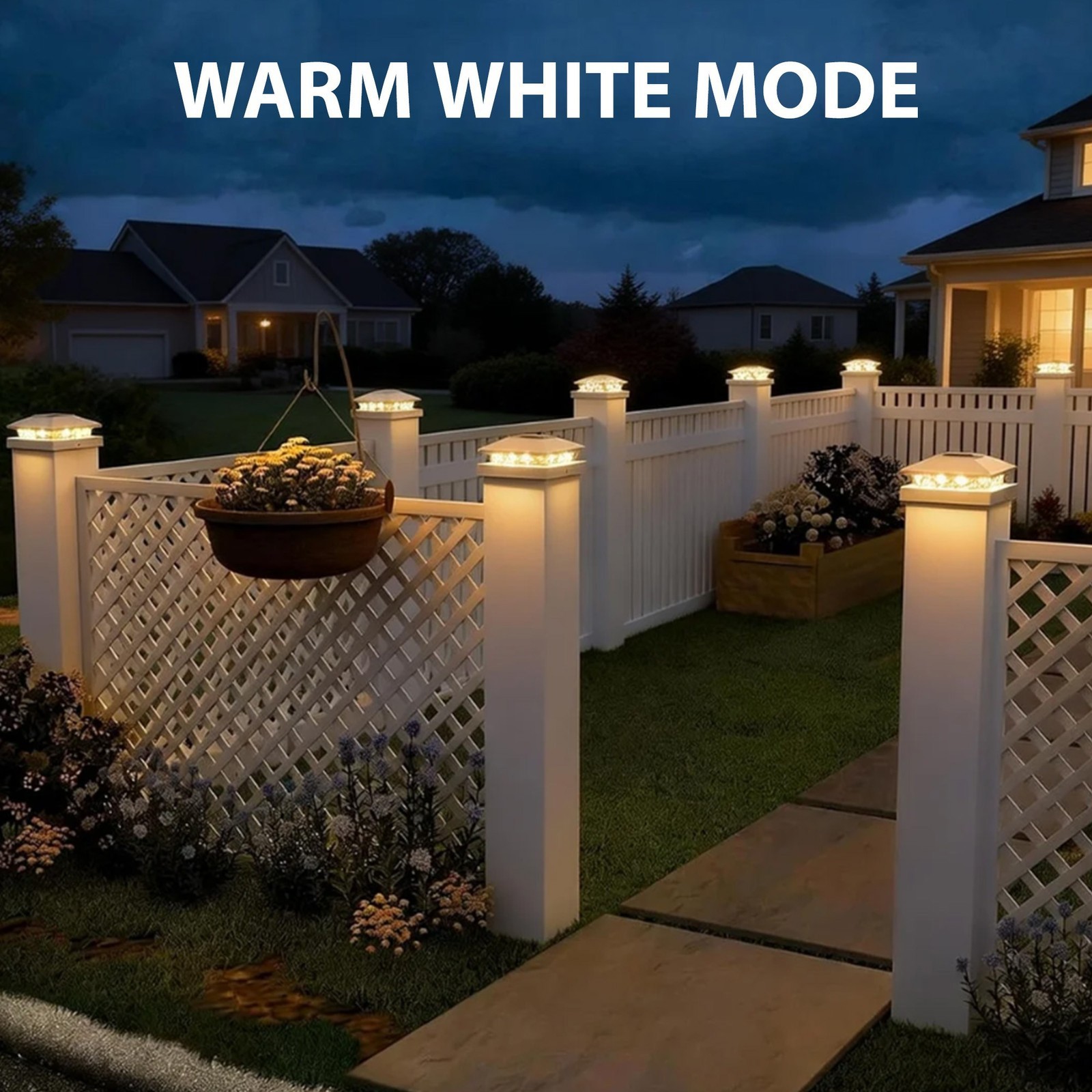 6-24Pack Solar Post Cap Light For 4×4 Outdoor Waterproof LED Deck Fence Light