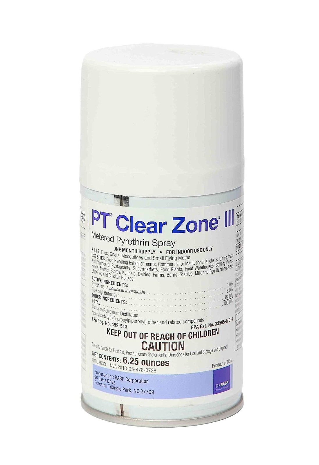PT Clear Zone III Metered Pyrethrin Spray 6.25 oz Can by BASF