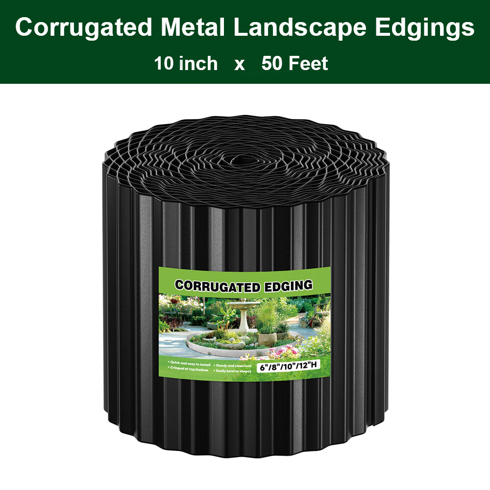 10In x 50Ft Corrugated Metal Garden Edging Flexible DIY Landscape Edging Borders