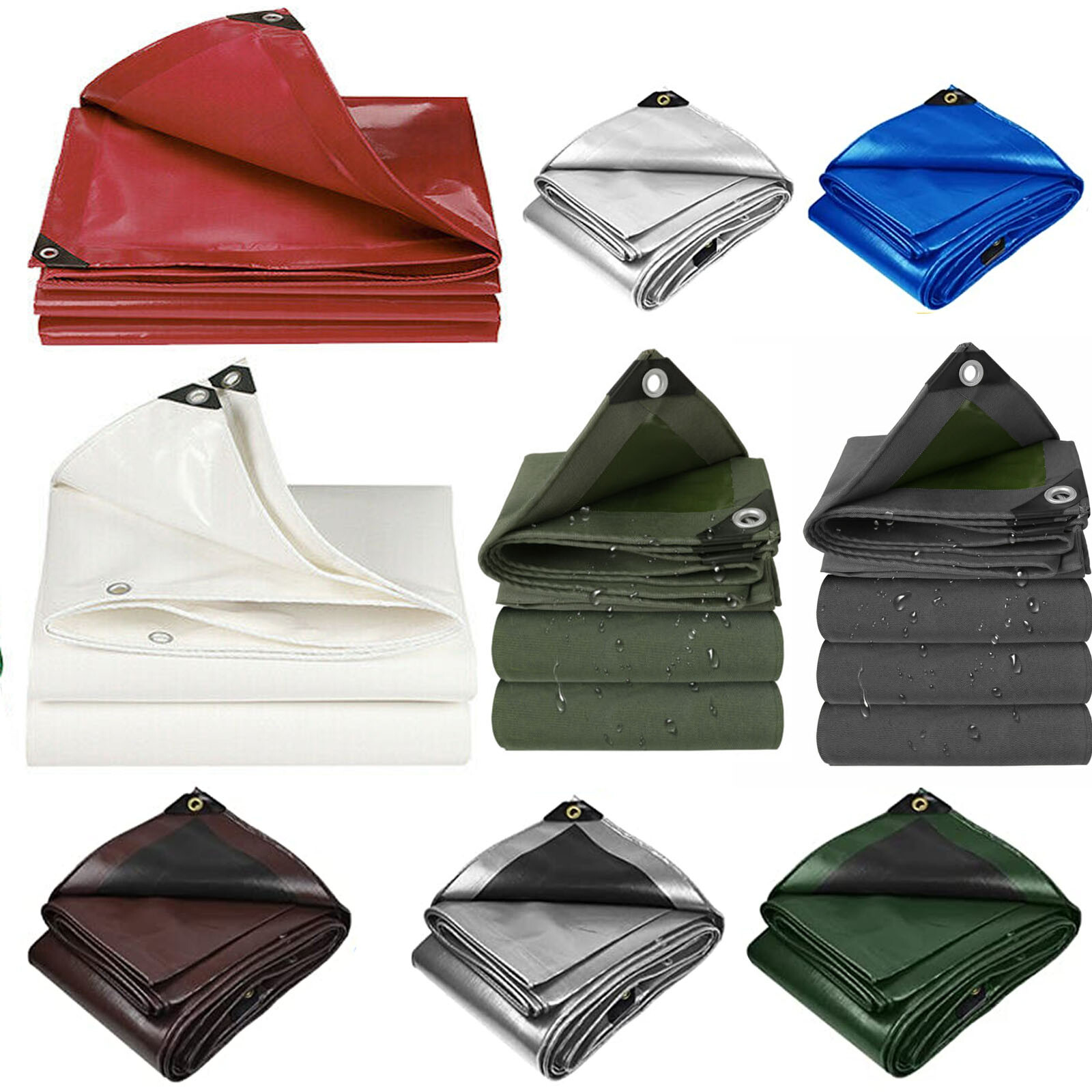Heavy Duty Tarp Waterproof Awning Poly Tarpaulin Sun Shade Canopy Tent Cover