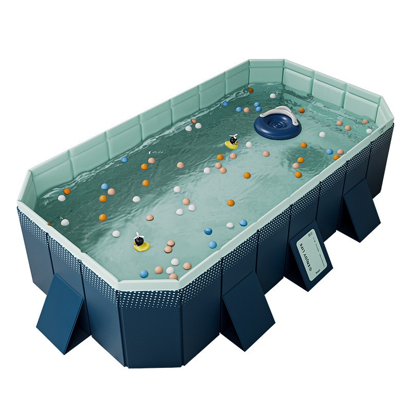 Rectangular Foldable Adult & Kiddie Above Ground Outdoor Swimming Pool 2.1M New