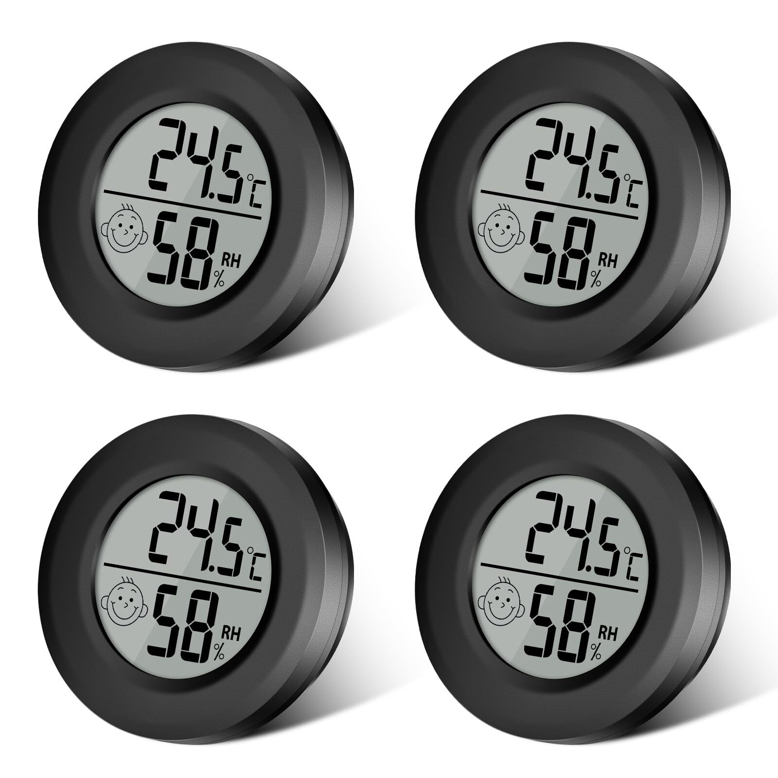 4Pcs Mini LCD Digital Thermometer Hygrometer Humidity Temperature Meter Tester
