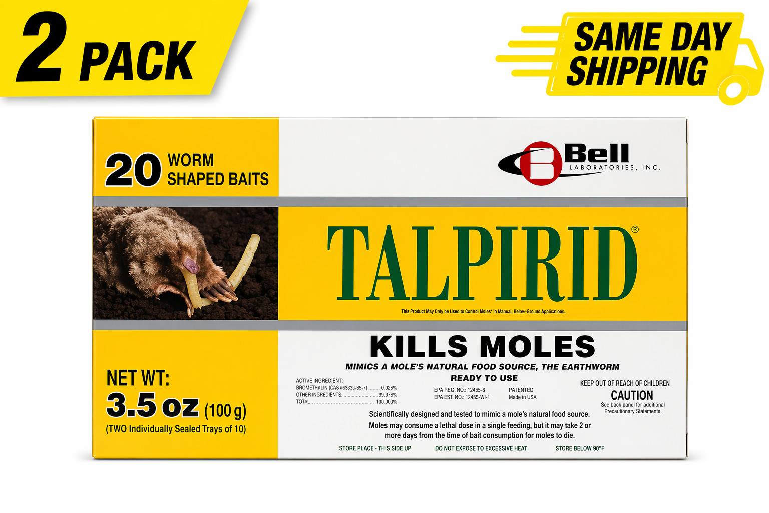 2 Pack Bell Labs Talpirid 7150 Bait Worms 20 Ct Brand New Box Damaged