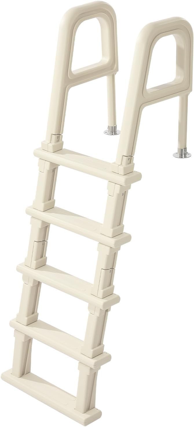 Sturdy Non-Slip 5-Step Pool Ladder with Inclined Design – 300 lb Load Capacity