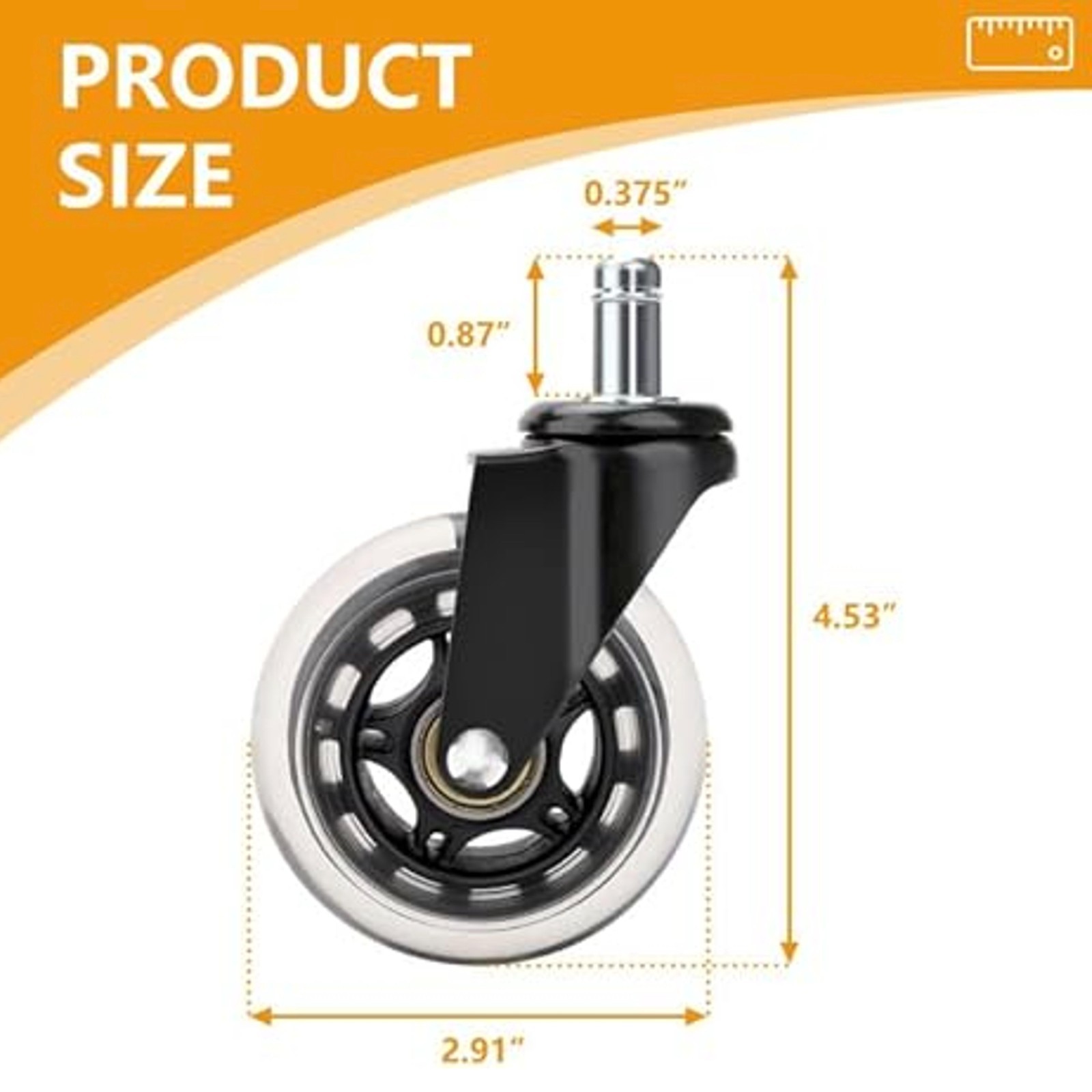 TWO PACK – 3″ Swivel Caster Wheel for Traeger Pellet Grills: HDW302 Clear