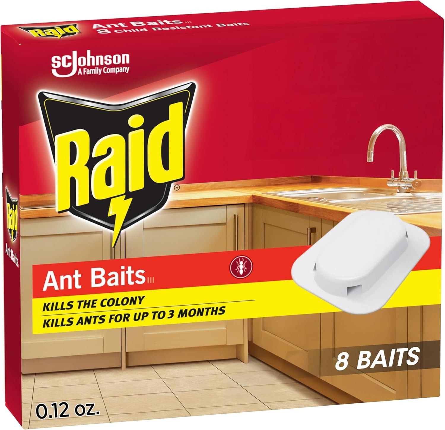 Effective Raid Ant Killer Baits, 8 Count – Child-Safe Solution for Indoor Ants