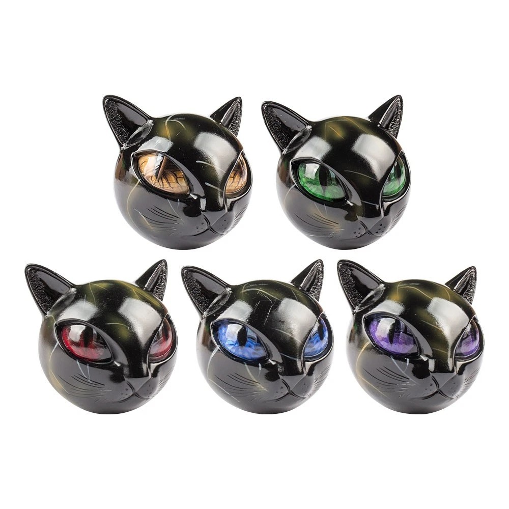 Black Cat Head Sculpture Marble Texture Healing Keepsake Gift US