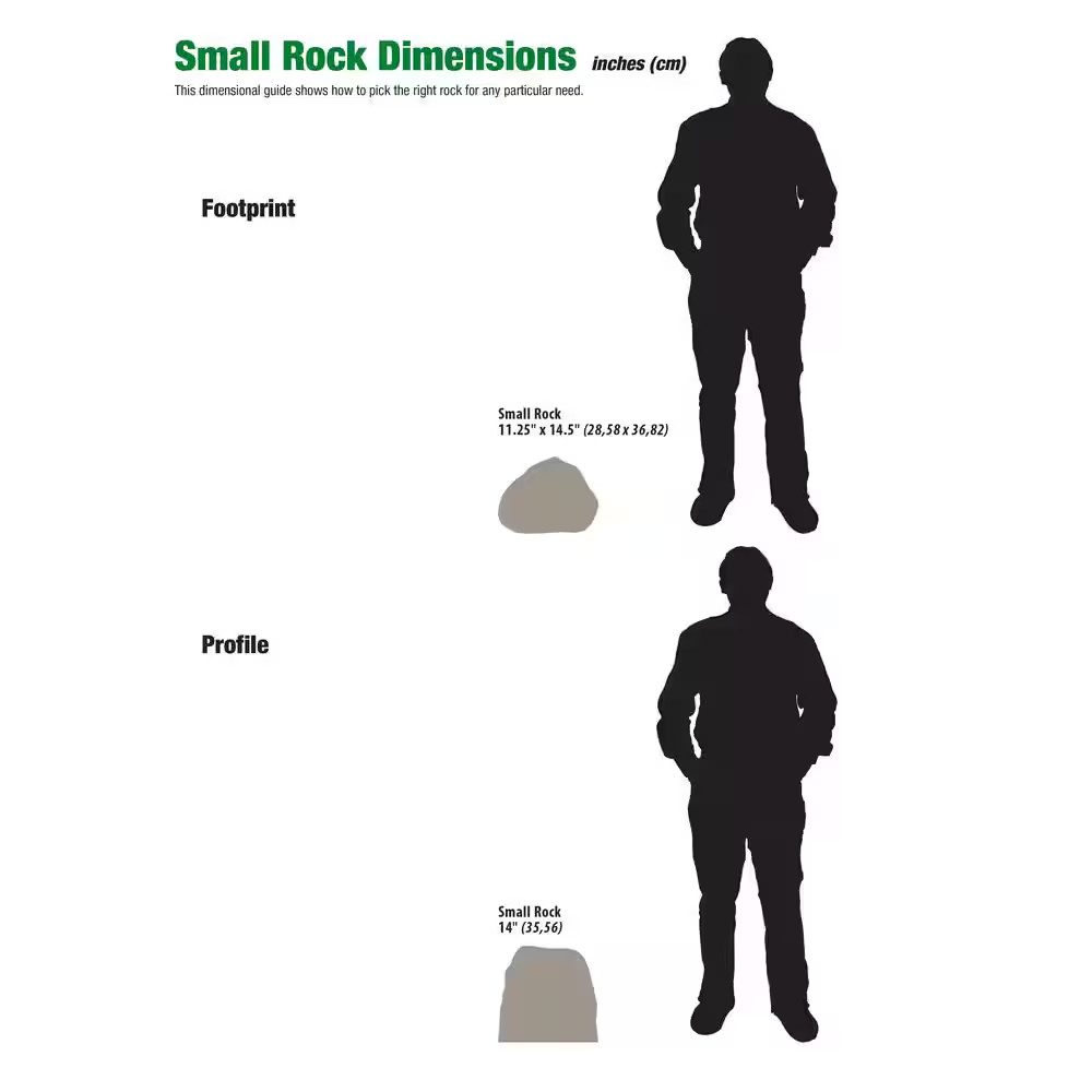 11 In. L X 14-1/2 In. W X 14 In. H Small Resin Landscape Rock
