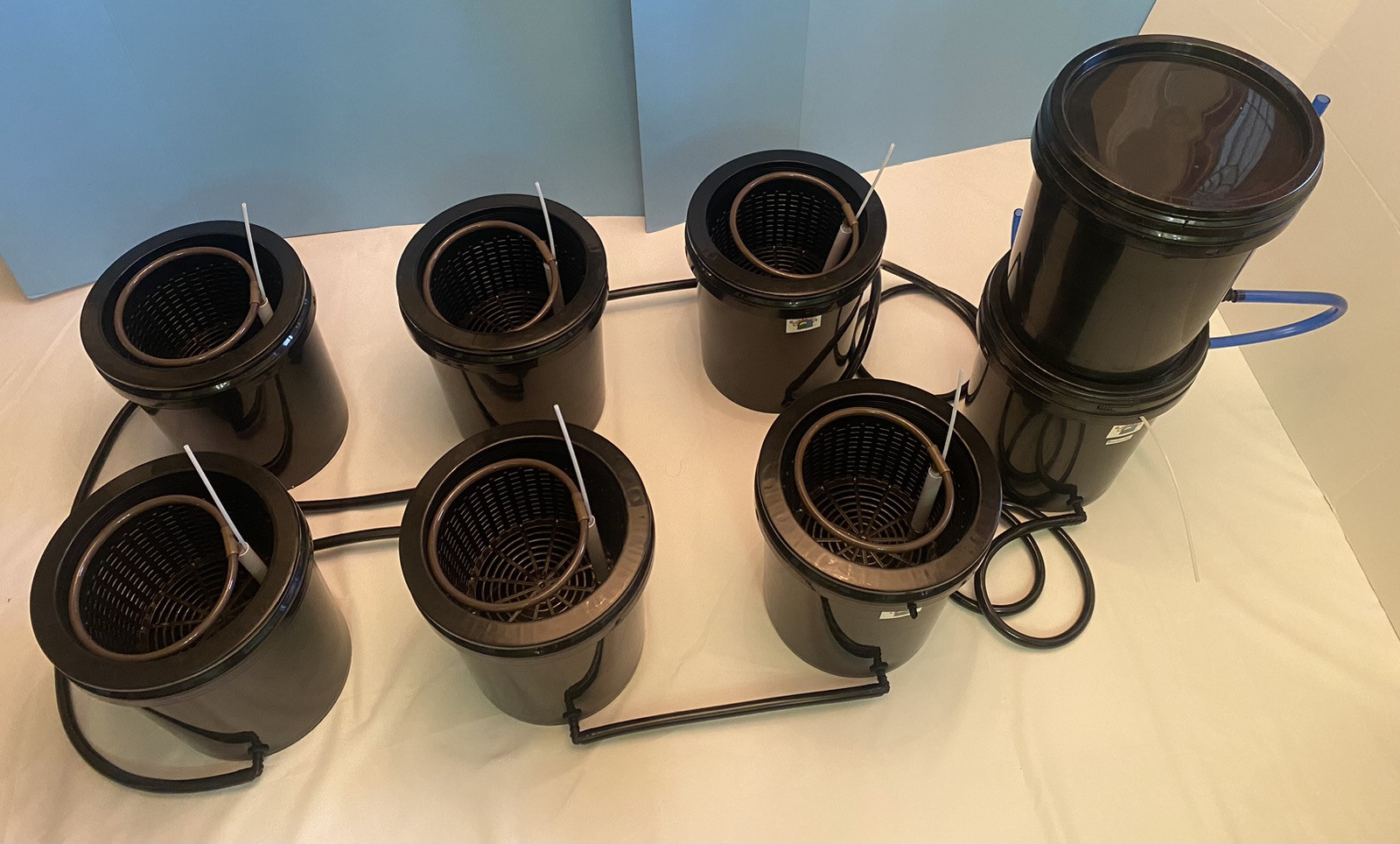 Hydroponic Aero Recirculation Deep Water Culture 30 Gallon Bucket 6 Grow System
