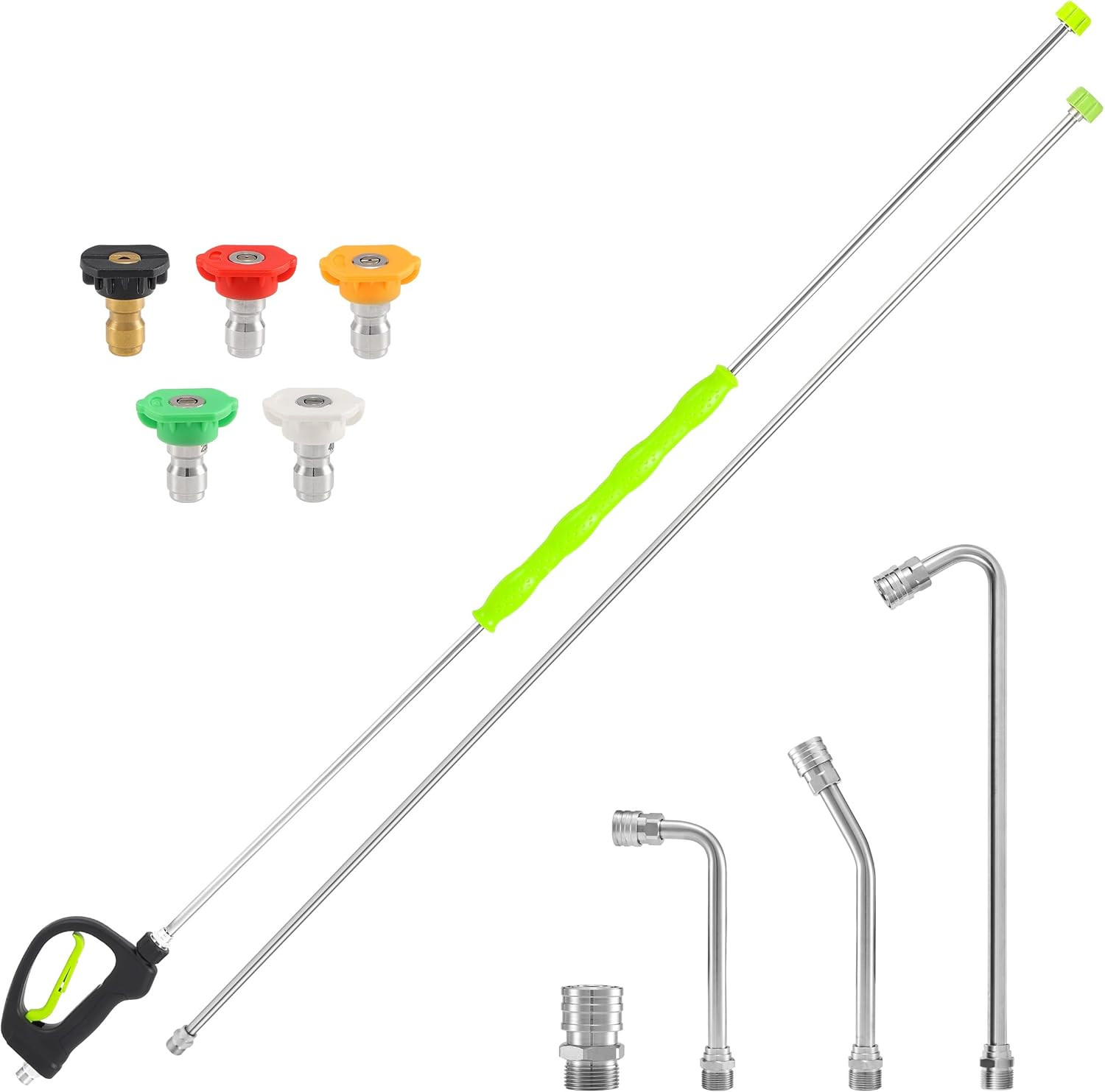 Pressure Washer Extension Wand 120 Inch, Stainless Steel | 30°/90°/120° Curved R