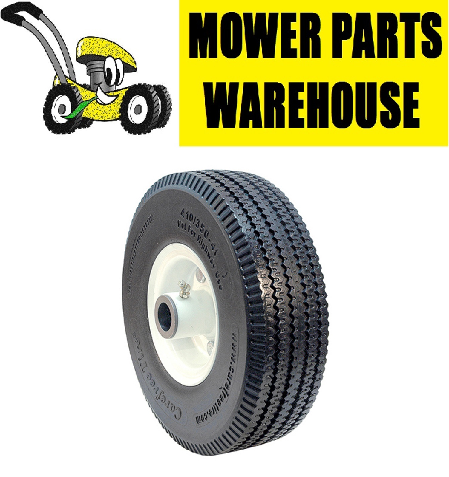 NEW 72310001 VELKE CAREFREE FLAT PROOF TIRE WHEEL 410/350-4 W/ BEARING FITS X2