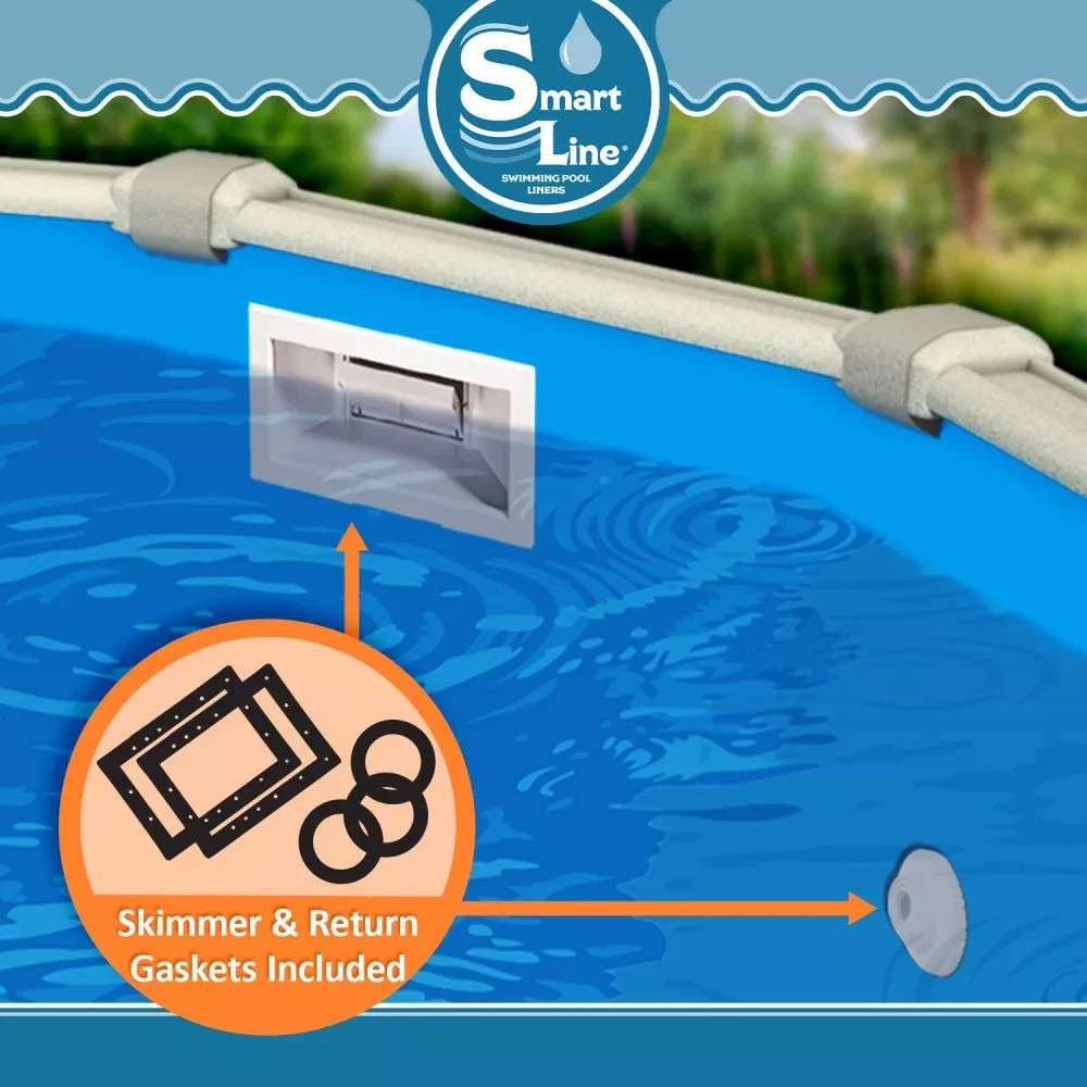 Smartline 21′ x 48″ Round UniBead Above Ground Swimming Pool Liner – 25 Gauge