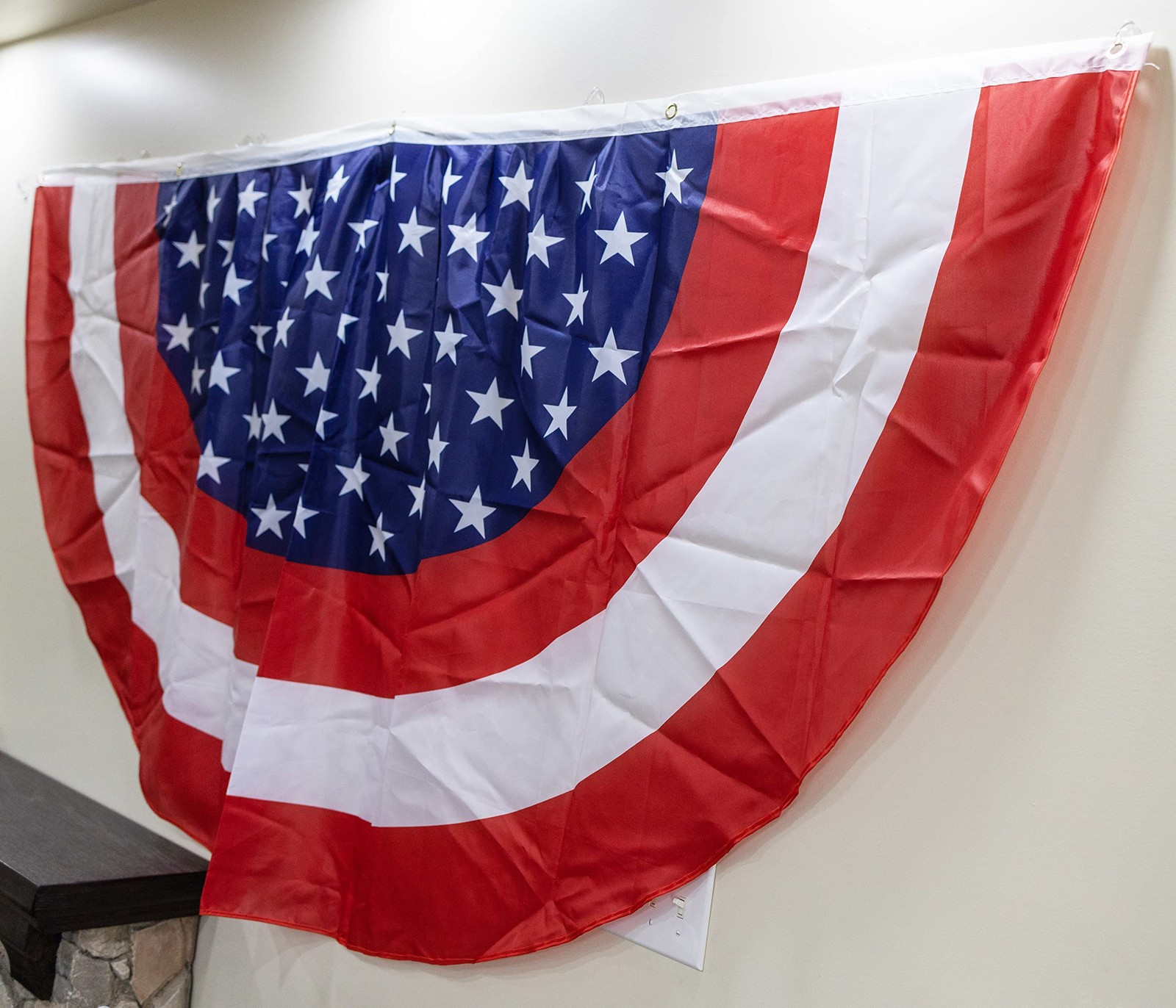 July 4th American Flag Banner Bunting Half Fan Patriotic Porch Garland Decora…