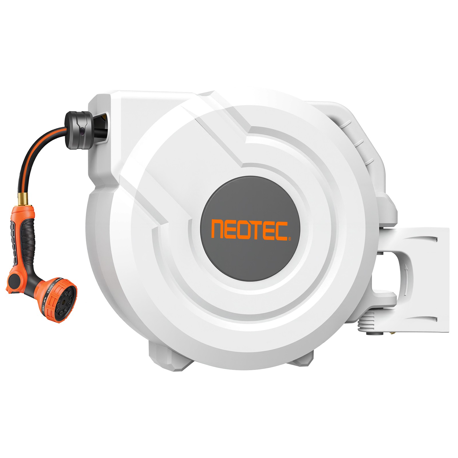 5/8 in X 100 Ft Retractable Garden Hose Reel , Wall Mounted, 9-Function Sprayer