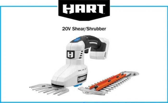 NEW Hart 2-in-1 20V Cordless Grass Shear/Hedge Trimmer Shrubber Kit ~ TOOL ONLY