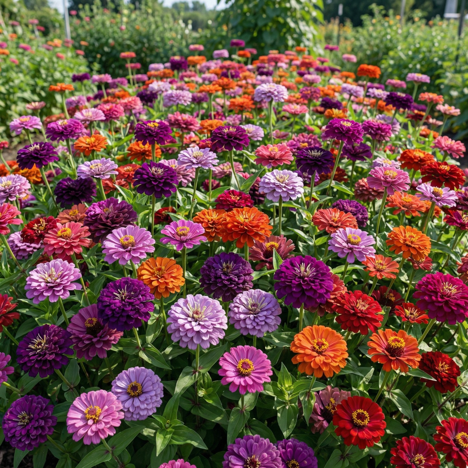 Landscaper’s Pack Zinnia PURPLE DREAM MIX Double Blooms Cut Flower 300 Seeds