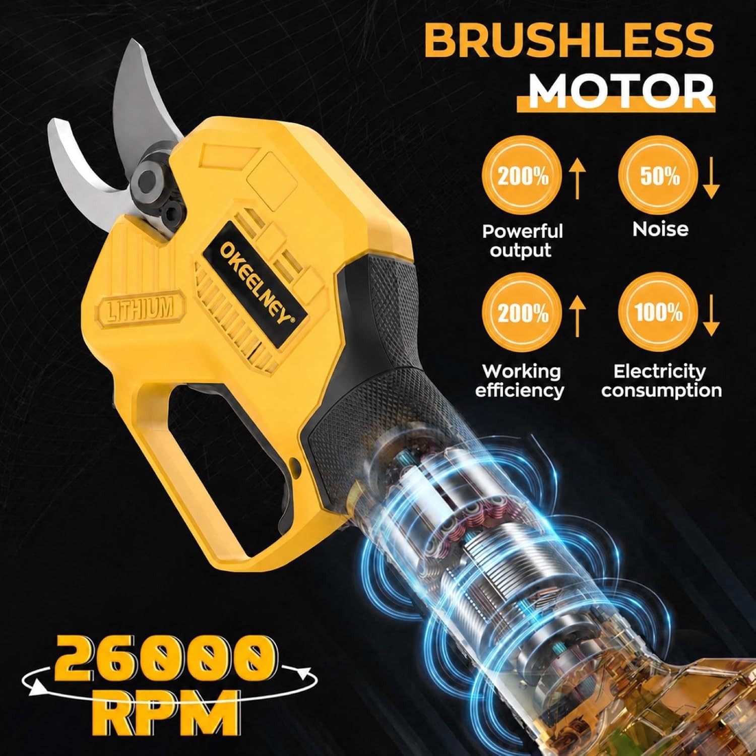 Electric Pruning Shears for Dewalt 20V Max Battery, Brushless Cordless Branch Cu