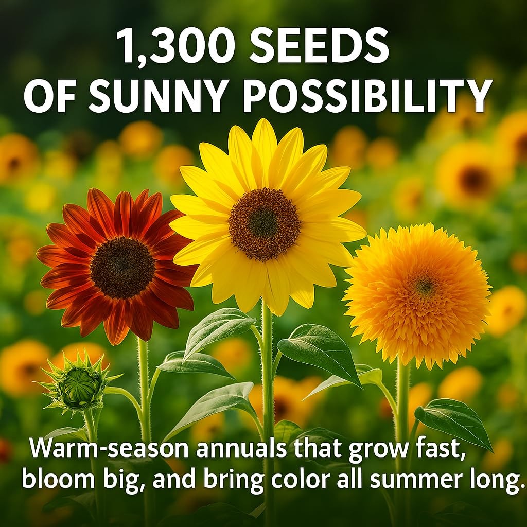 NatureZ Edge 1300+ Sunflower Seeds Garden Variety 2 oz- 1300 Seeds, Yellow