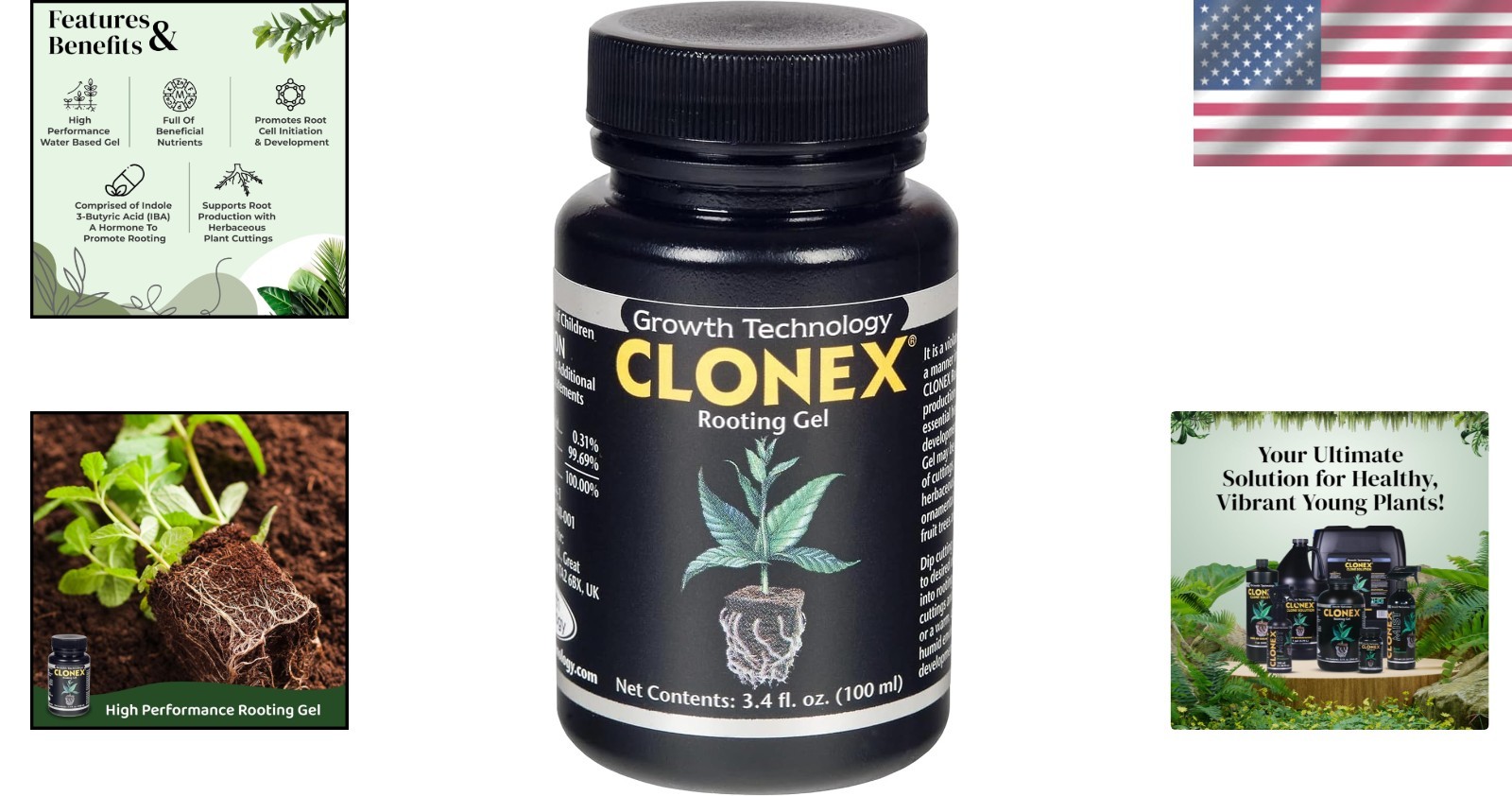 Clonex Rooting Gel – High-Performance Rooting Compound for Plant Cuttings, Conta