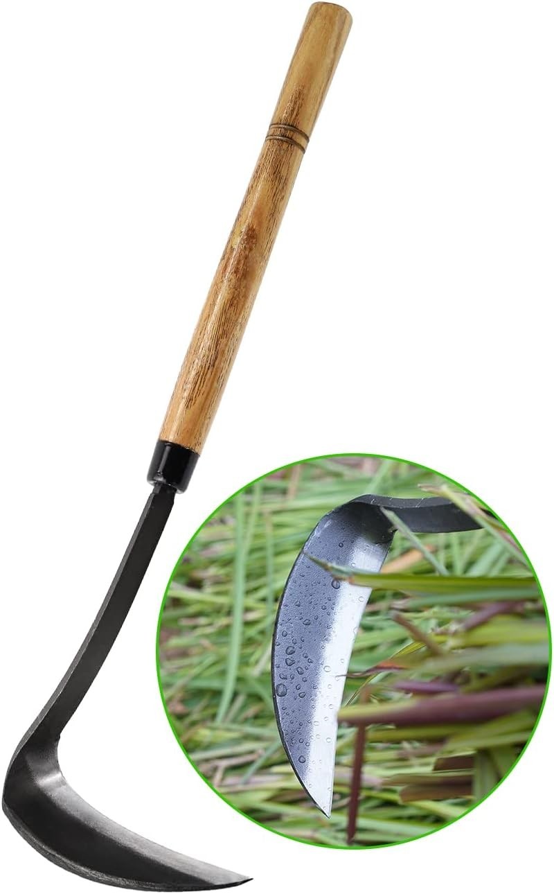 Japanese Weeding Sickle Hoe – High Carbon Steel Blade for Weeding & Harvesting
