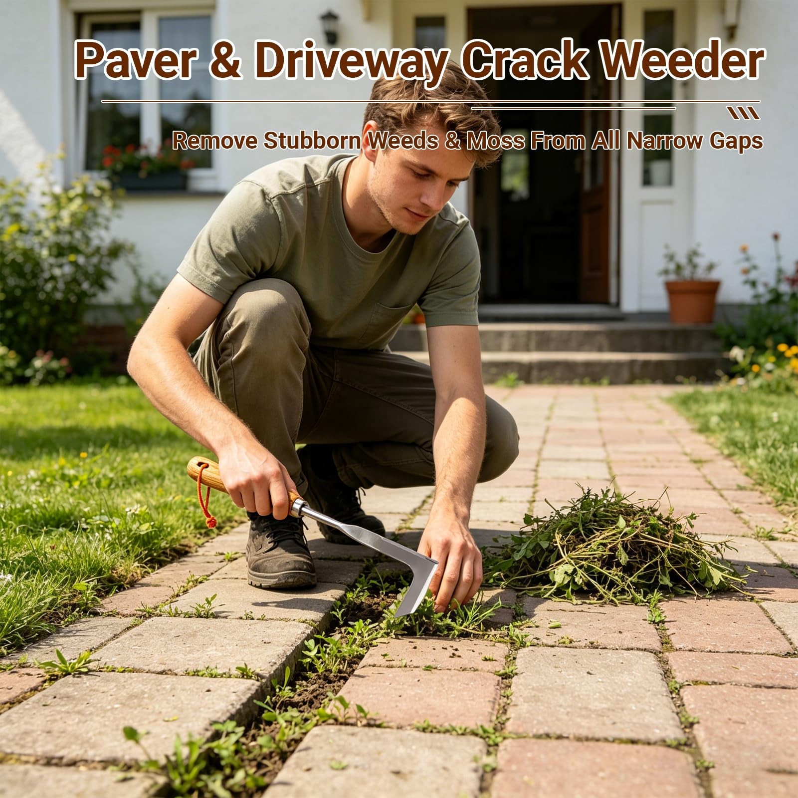 LShape Crack Weeder Crevice Weeding Tool Patio Knife Lawn Yard Garden Tool