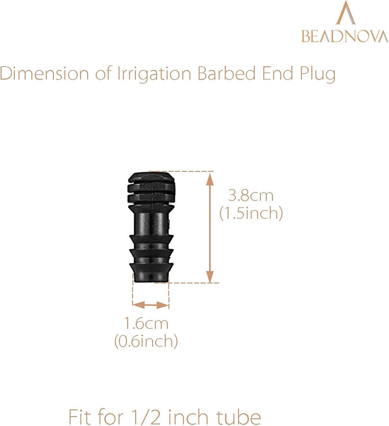 Drip Irrigation Connectors 30 Pcs 1/2 Inch Barbed Drip Line Plugs End Plugs I…