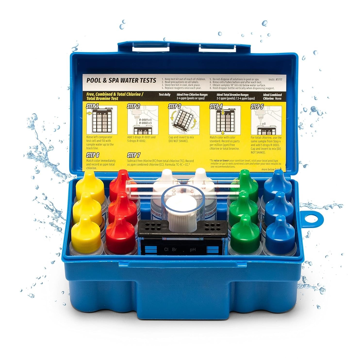 Taylor K-1005 DPD, 9-in-1 Pool Test Kit for Free & Total Chlorine, Bromine,…