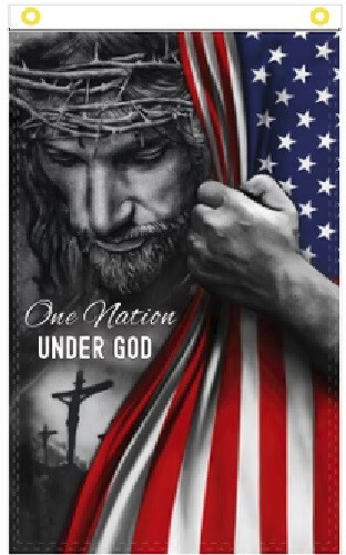 Jesus Flag One Nation Under God Flag 3×5 Ft American Flag With Jesus Christ X1