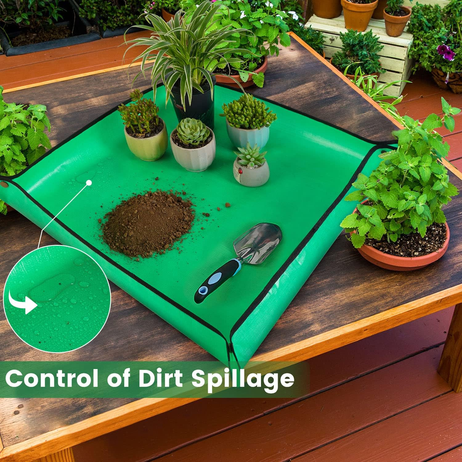 Repotting Mat for Indoor Plant Transplanting and Mess Control 27″X 27″ Thickened