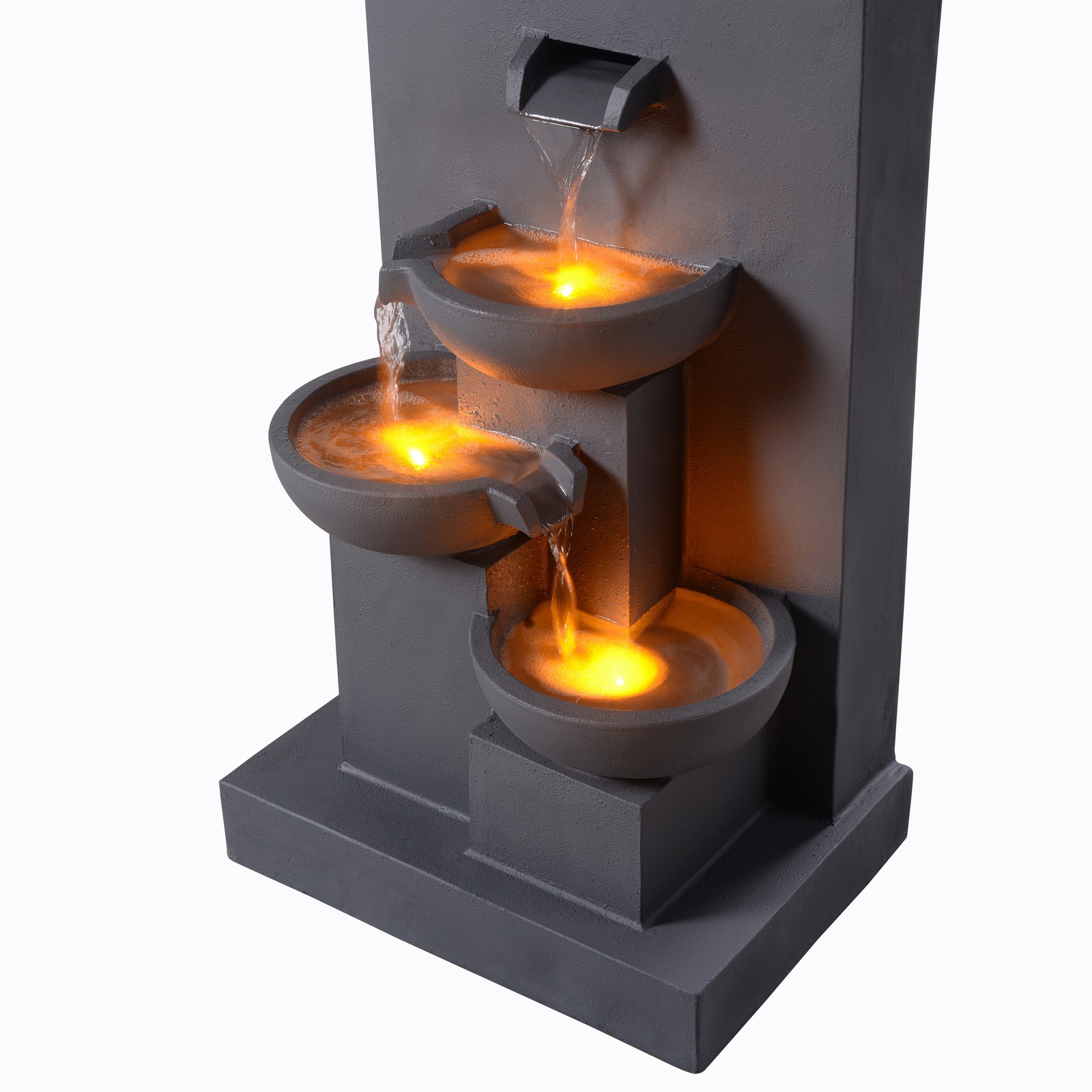 Teamson Home 29.13″ Water Fountain with Planter, Gray