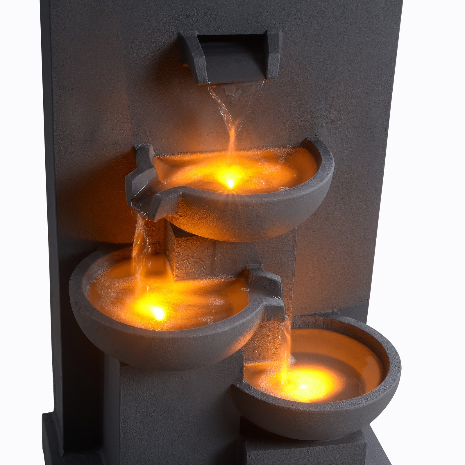 Teamson Home 29.13″ Water Fountain with Planter, Gray