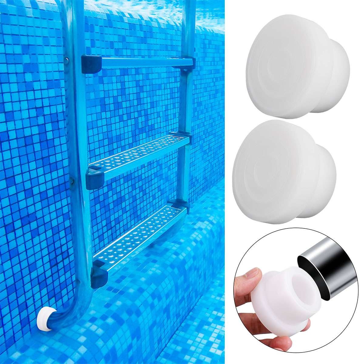 2Pcs Pool Ladder Bumper for Inground Pool Plug Cap fit 1.9″ Standard Step Tubing