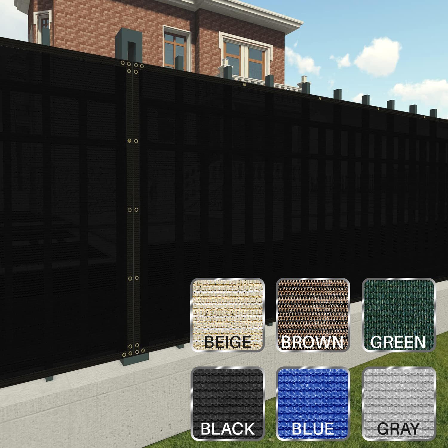 4ft 5ft 6ft 8ft Tall Outdoor Privacy Mesh Fence Screen Cover Zip-Ties Included