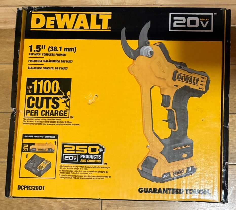 NEW DCPR320D1 1.5” (38.1MM) 20 MAX CORDLESS PURNER WITH BATTERY CHARGER DEWALT