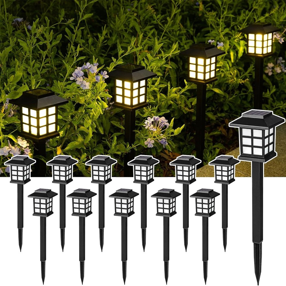 12Pack Solar Pathway Lights Outdoor Landscape Solar Waterproof Garden Lamp AEV