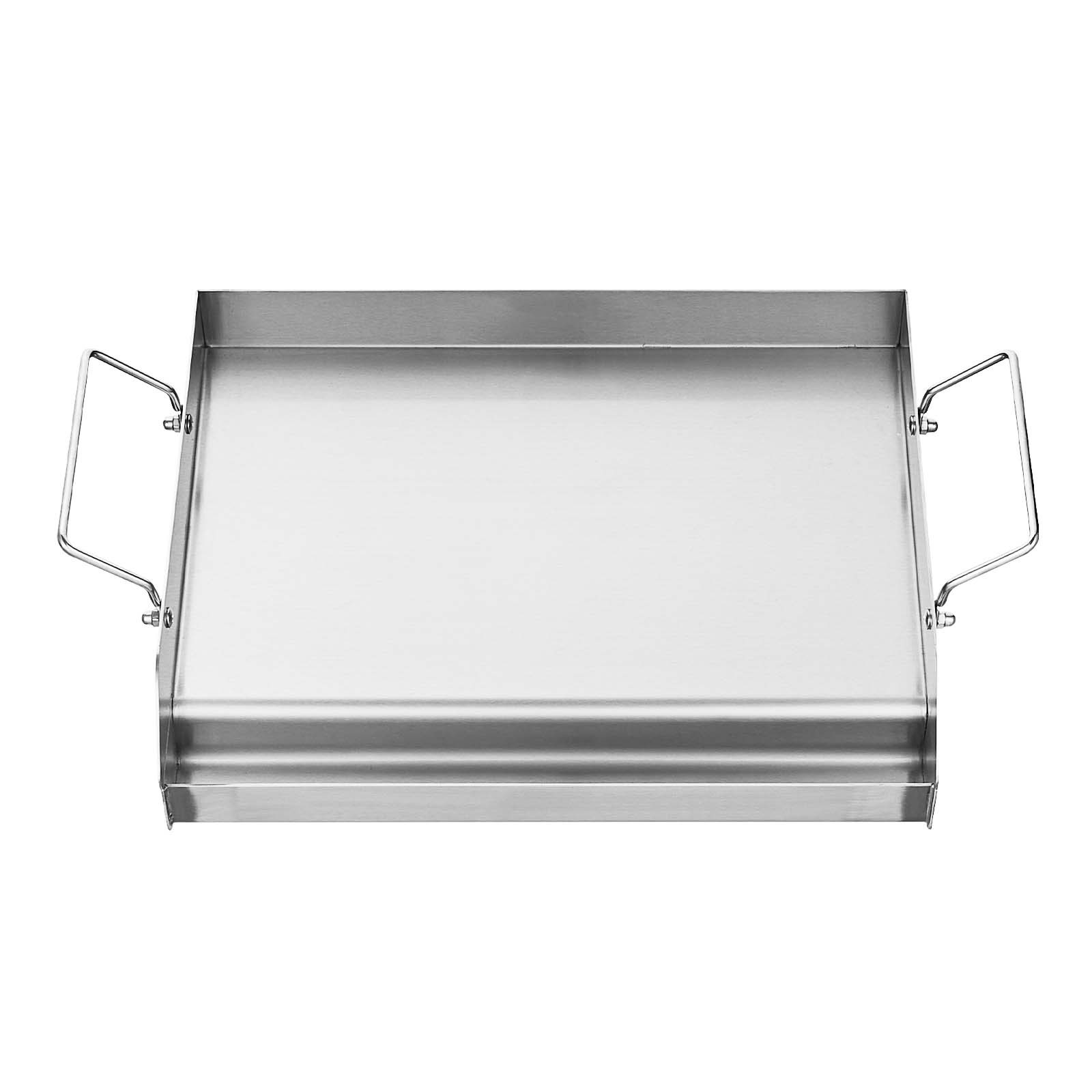 17×13 in Flat Top Griddle Stainless Steel Universal BBQ Grill Pan Cookware