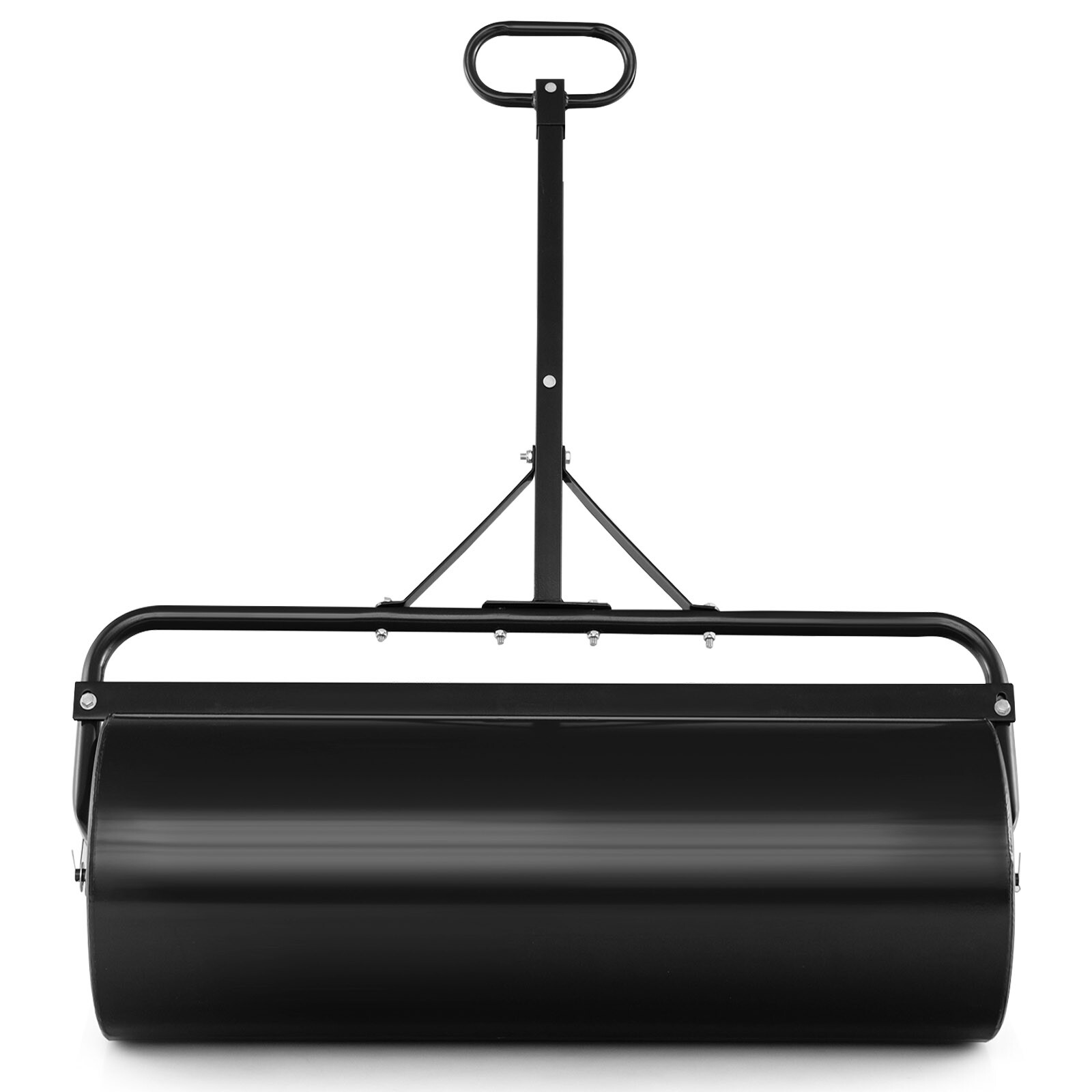 30 Gallon Metal Lawn Roller Push/Tow-Behind a Tractor Sod Drum Roller Black