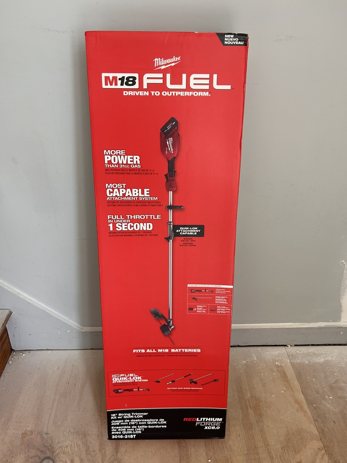 NEW!! MILWAUKEE 18V 16 in. Cordless String Trimmer with 8.0 Ah Battery & Charger