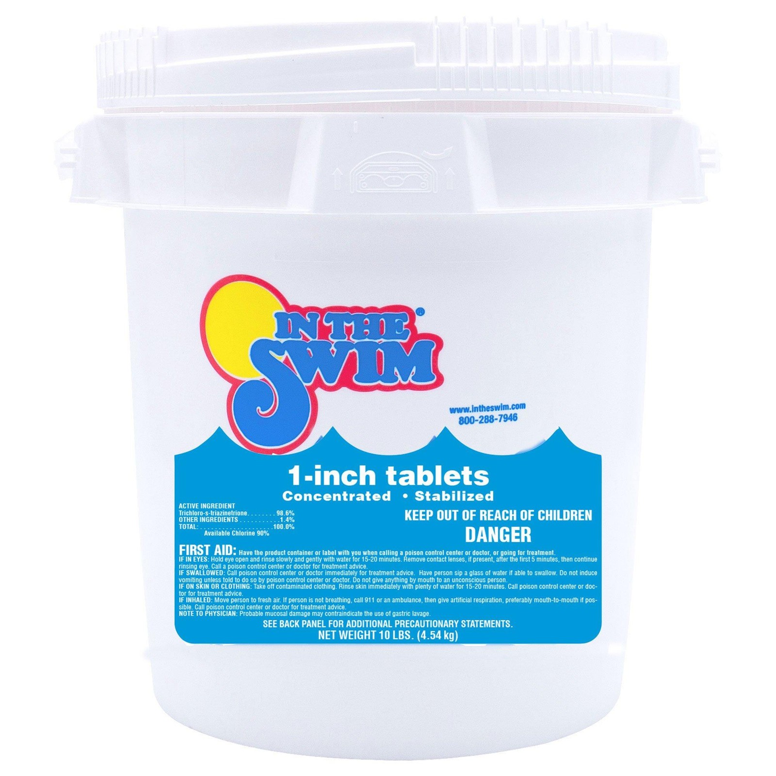 In The Swim 1 Inch Stabilized Chlorine Tablets for Pools (10, 25, 50 lbs)