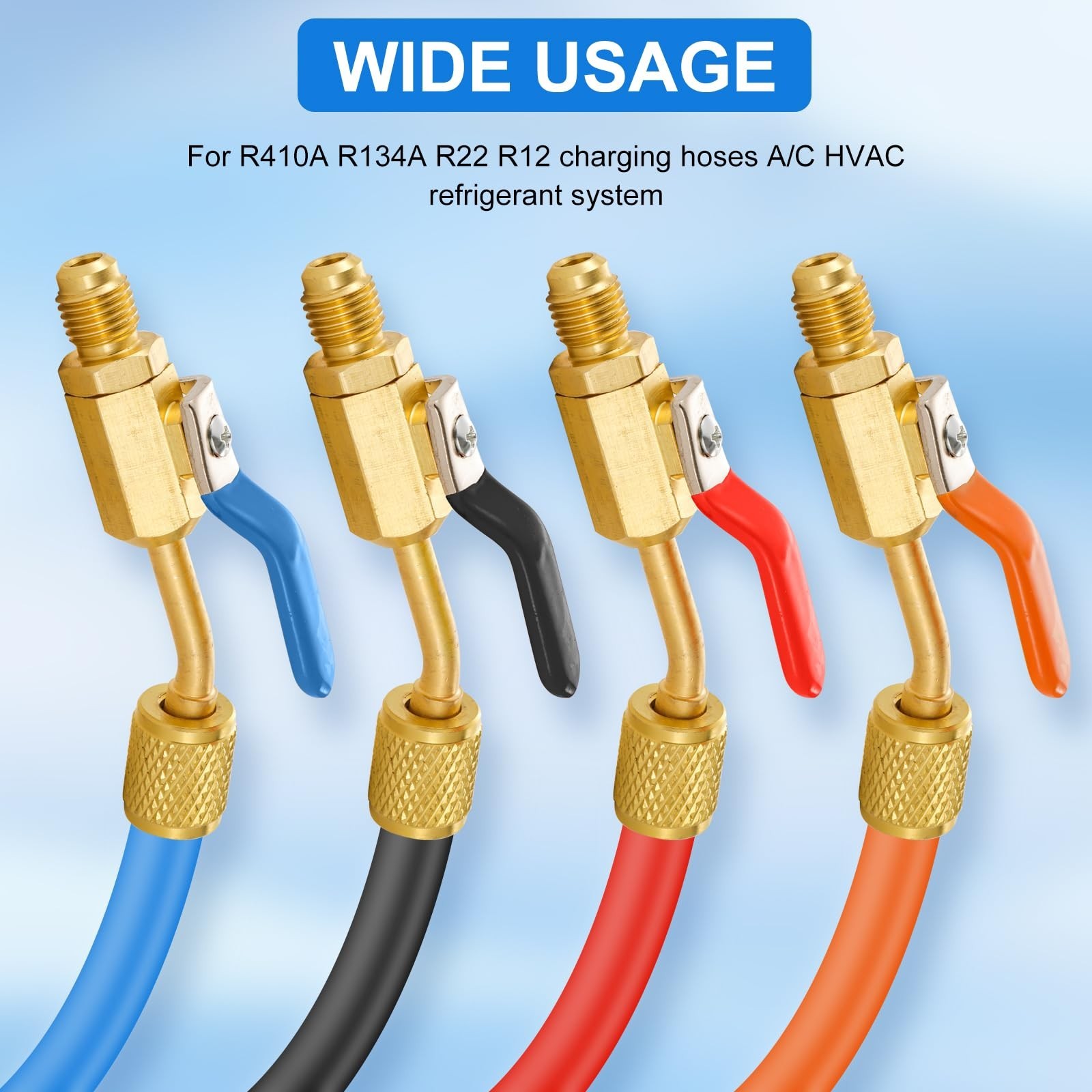 AC Refrigerant Angled Compact Ball Valve Set, 10pcs Air Conditioning Refriger…