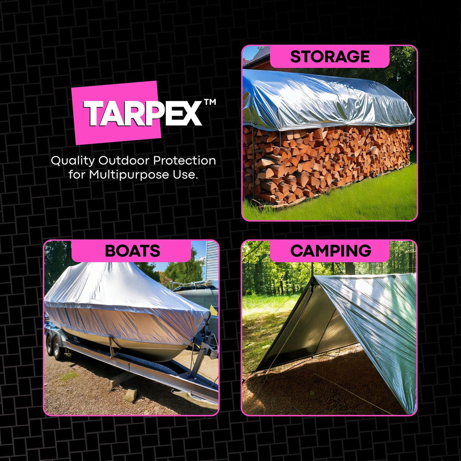 TARPEX – 10 Mil Silver Black Heavy Duty Poly Tarps 12′ x 20′