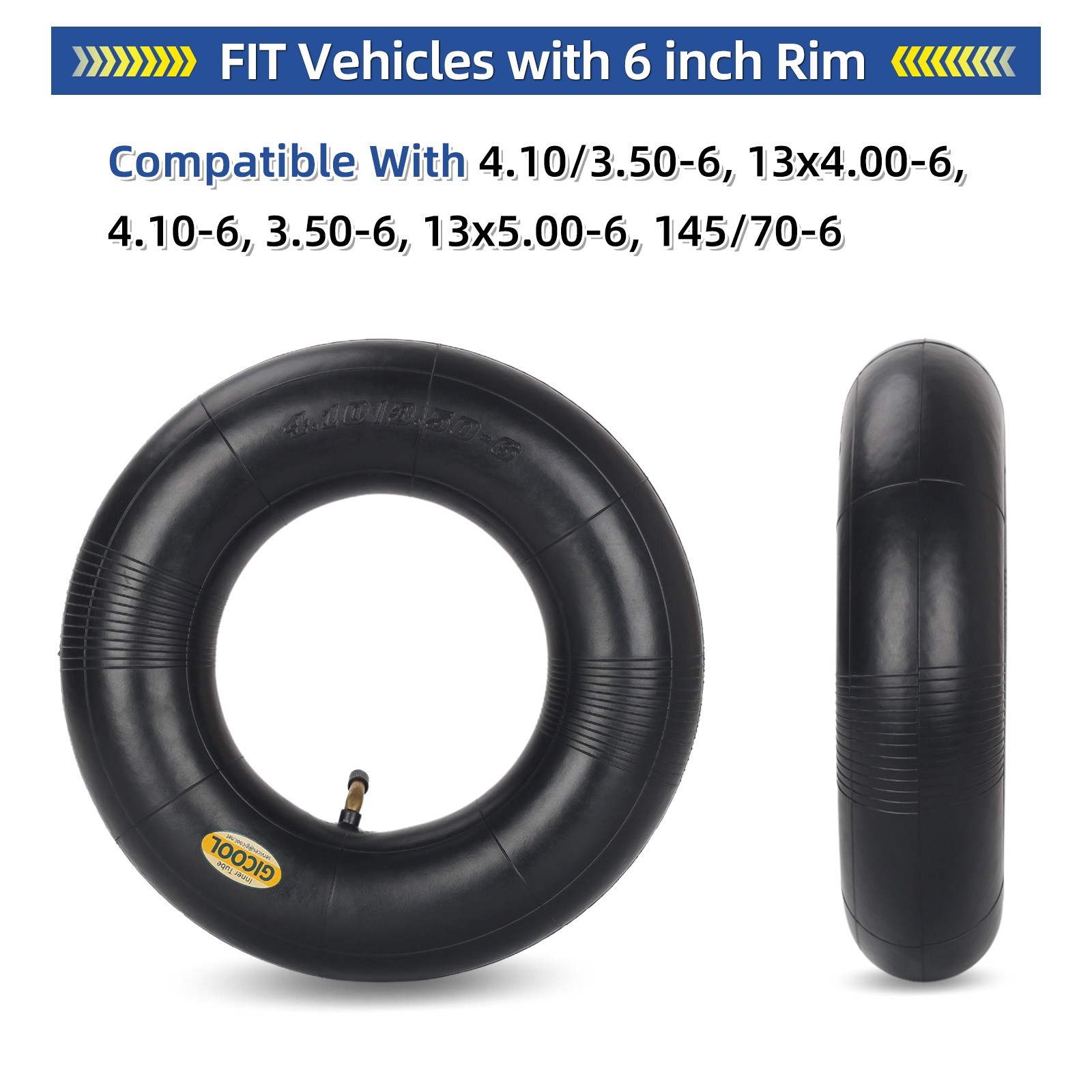 2 Pack 4.10/3.50-6 Replacement Inner Tube, 13″ Tire for Wheelbarrow Garden Wagon