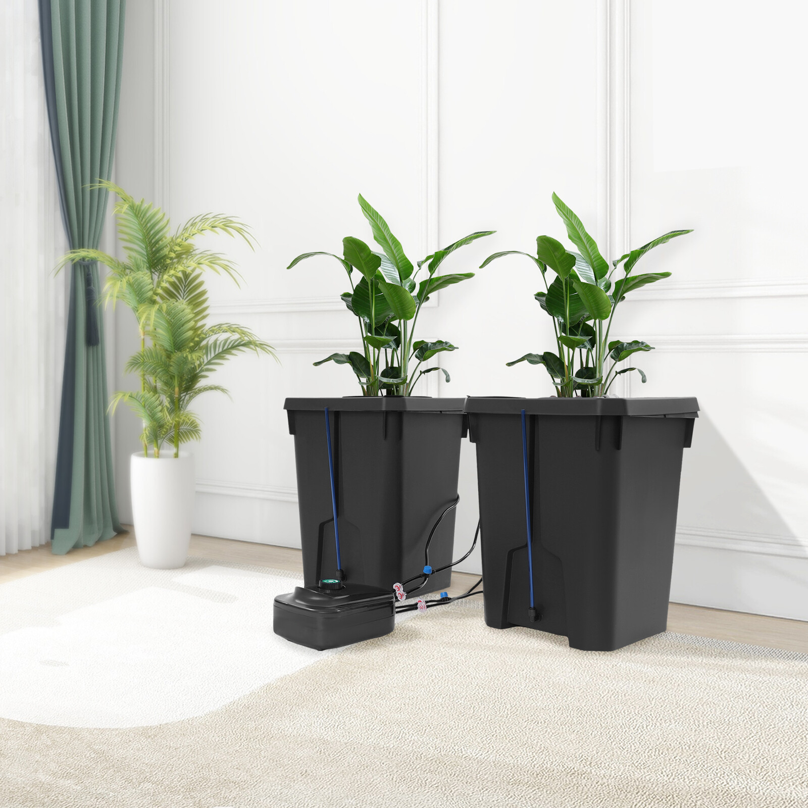 2-Bucket Hydroponics Growing System, 7.13Gal DWC Deep Water Culture with Top Dri
