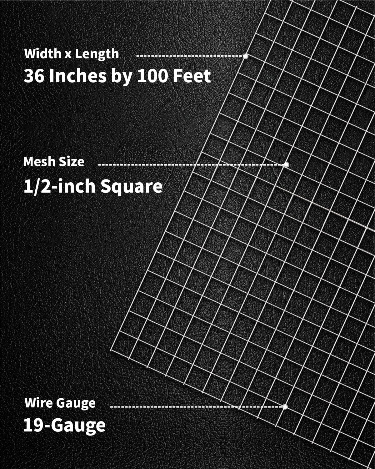 Hardware Cloth 1/2 inch 36 x 100 Ft 19-Gauge, Hot-Dip Galvanized After Weldin…